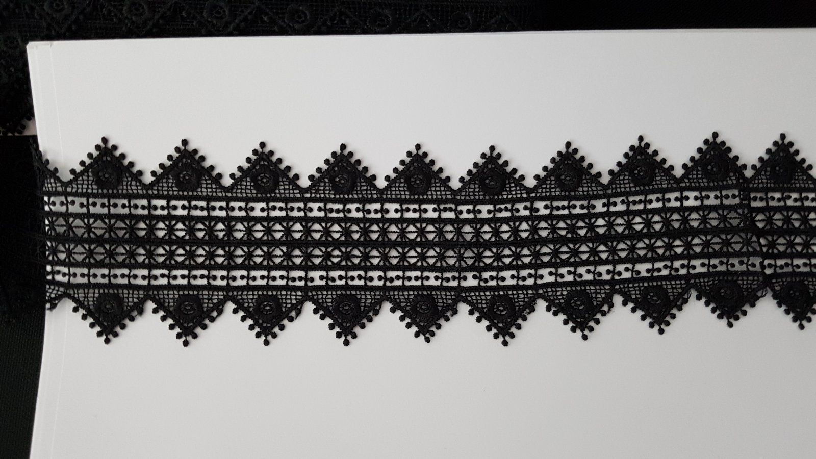 Tessuti: Bestickte Spitzenband schwarze 1m. – Nuovo (secondo la descrizione) da Zürich venduto da 280_yc86 3
