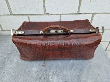 Antike Arzt / Apothekertasche / Doktortasche  51 X 28 X 17 H