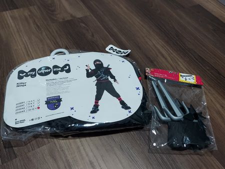 Ninja Kostüm, Gr. 10-12 Jahre, inkl. Zubehör NEU