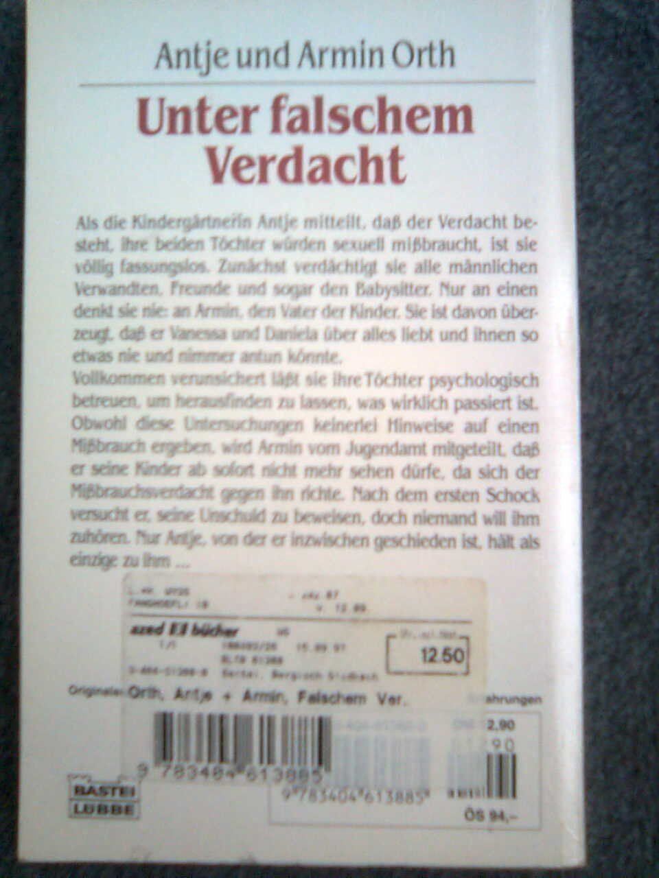 Libri: Antje & Armin Orth  Unter falschemVerdacht – Usato da Basel venduto da Alacant 2