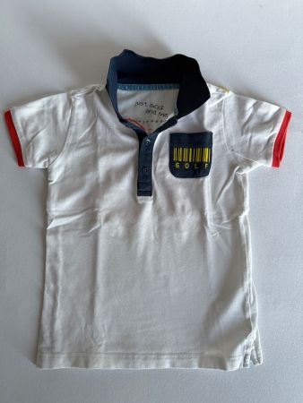 Cooles Jungen Golf Poloshirt Gr. 122 weiss/blau