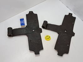 2 schöne antike Tür Bänder, Schmiedeisen (LOT1366X#TBS1)
