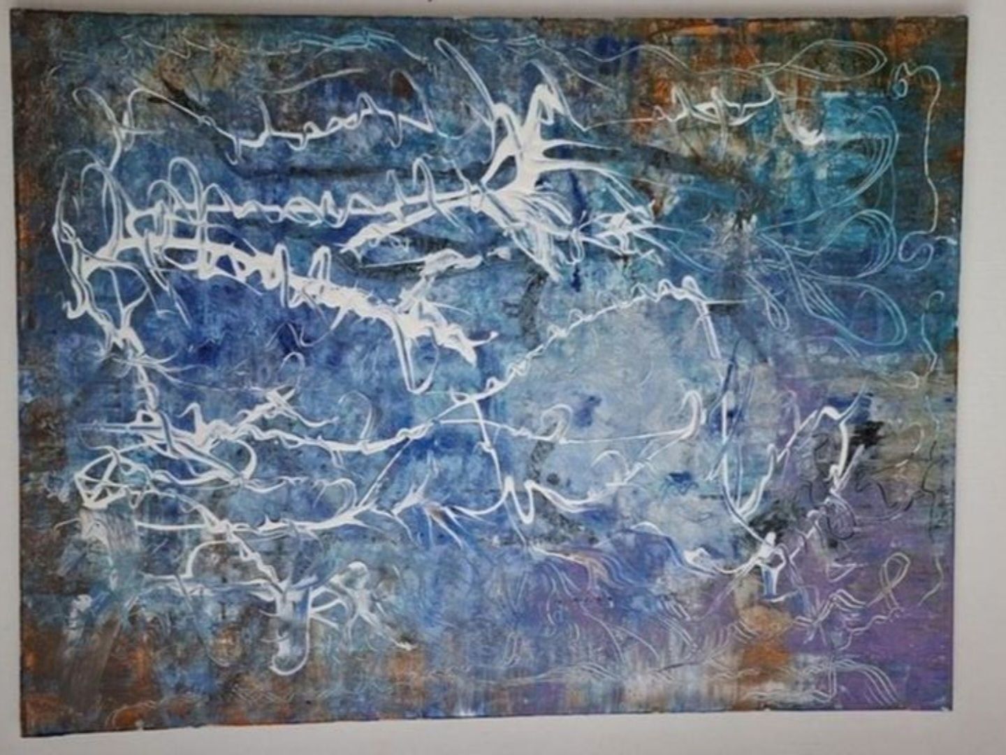 Tableaux: Blaues abstraktes Gemälde,handmade 60×80 – Neuf (Voir description) à Riehen par Steinbock1970 1