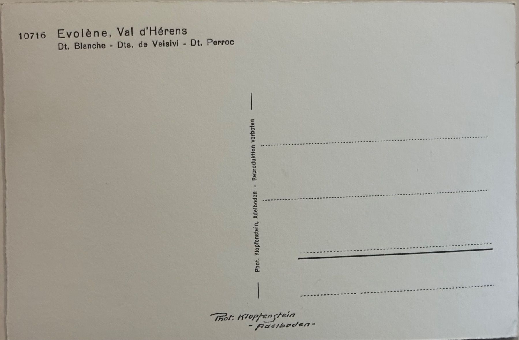 Ansichtskarten: Klopfenstein, Evolène, Val d' Hérens – Gebraucht aus Frauenfeld von Merk52 1