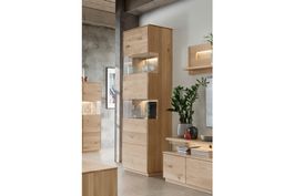 Vitrinenschrank ST GALLEN Wildeiche Beleuchtung 63 x 209 cm