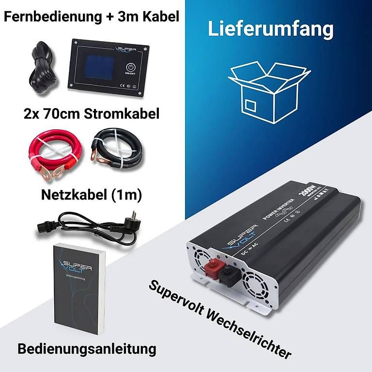 Inverter: Supervolt 12V 2000W Wechselrichter mit Display, NVS und FI – Usato da Bülach venduto da CAMPTIVITY 8