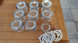 8 Einmachgläser Fido 500ml mit Dichtringen
