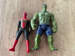 Hulk und Spiderman Action Figuren Set, gebraucht, Top!