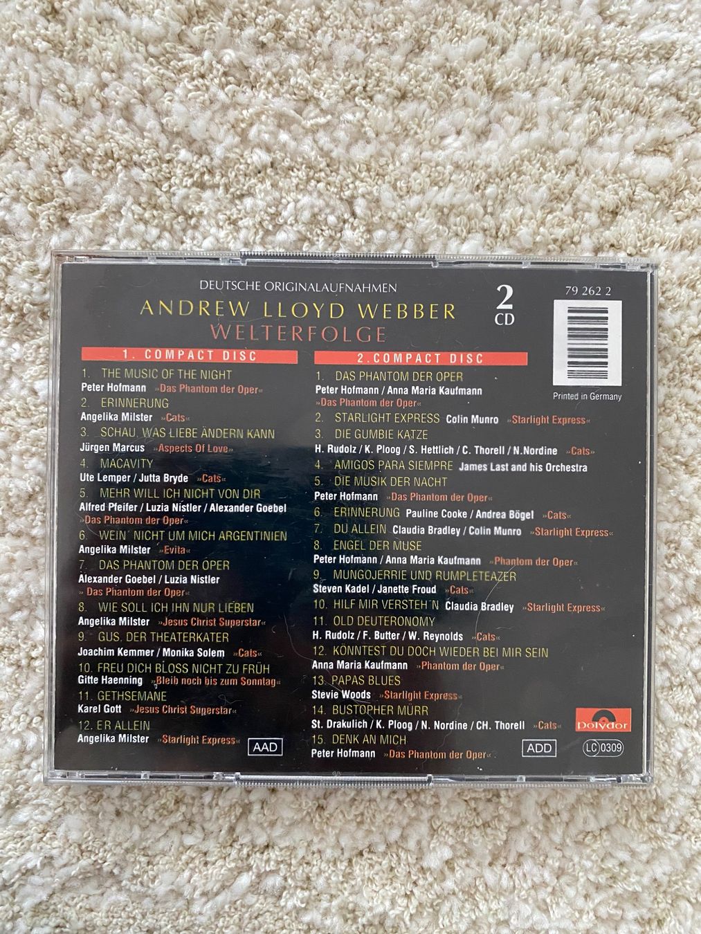 CDs: Doppelcd Andrew Lloyd Webber: Welterfolge – D'occasion à Einsiedeln par PaedeK84 1
