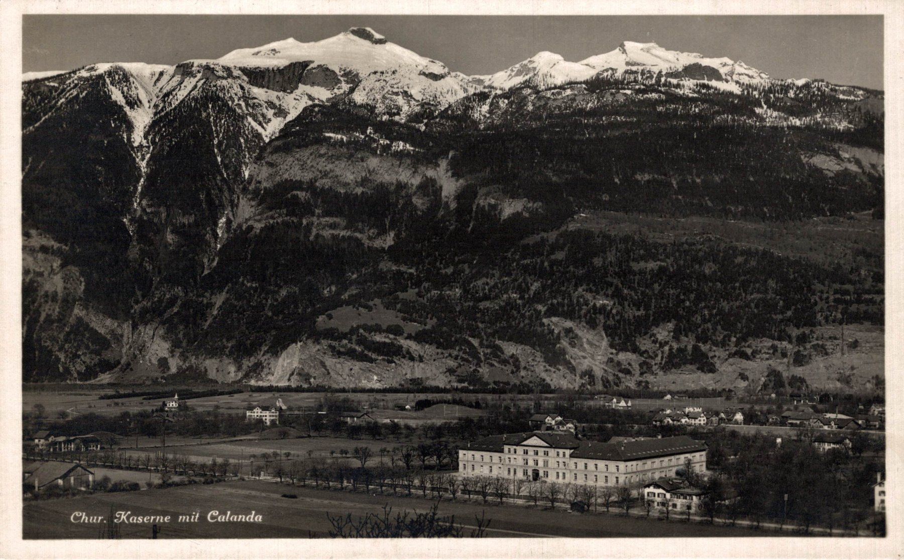 Cartoline postali: Chur. Kaserne mit Calanda – Usato da Bronschhofen venduto da Astore
