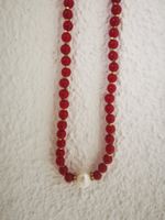 Halskette mit gepressten Korallen, Sommer Schmuck