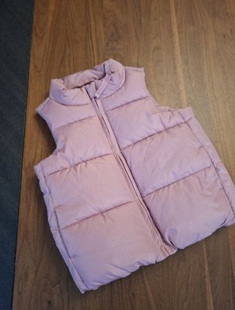 Doudoune sans manches rose poudré, bébé 12mois