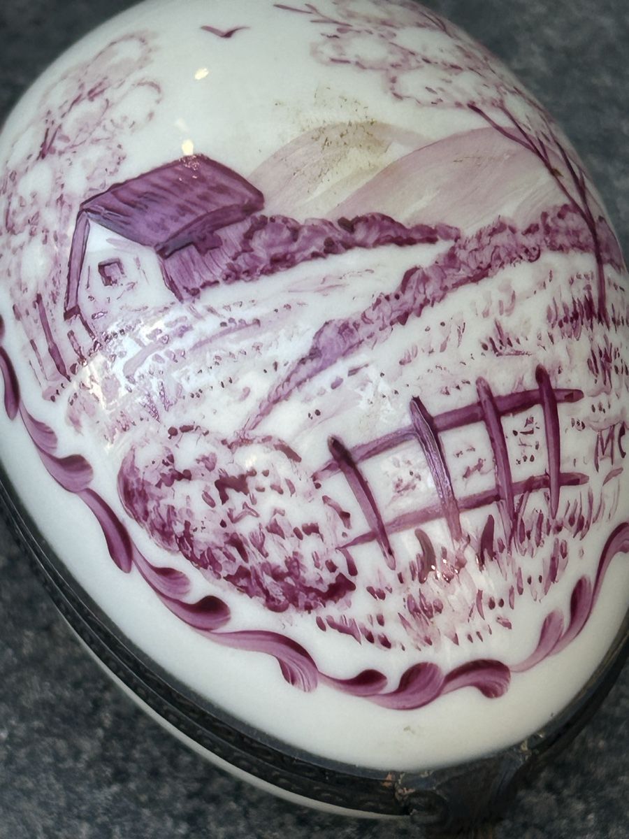 Ciotole: Handbemaltes Limoges-Ei, Frühlingslandschaft! – Usato da Losone venduto da del_yh97 1