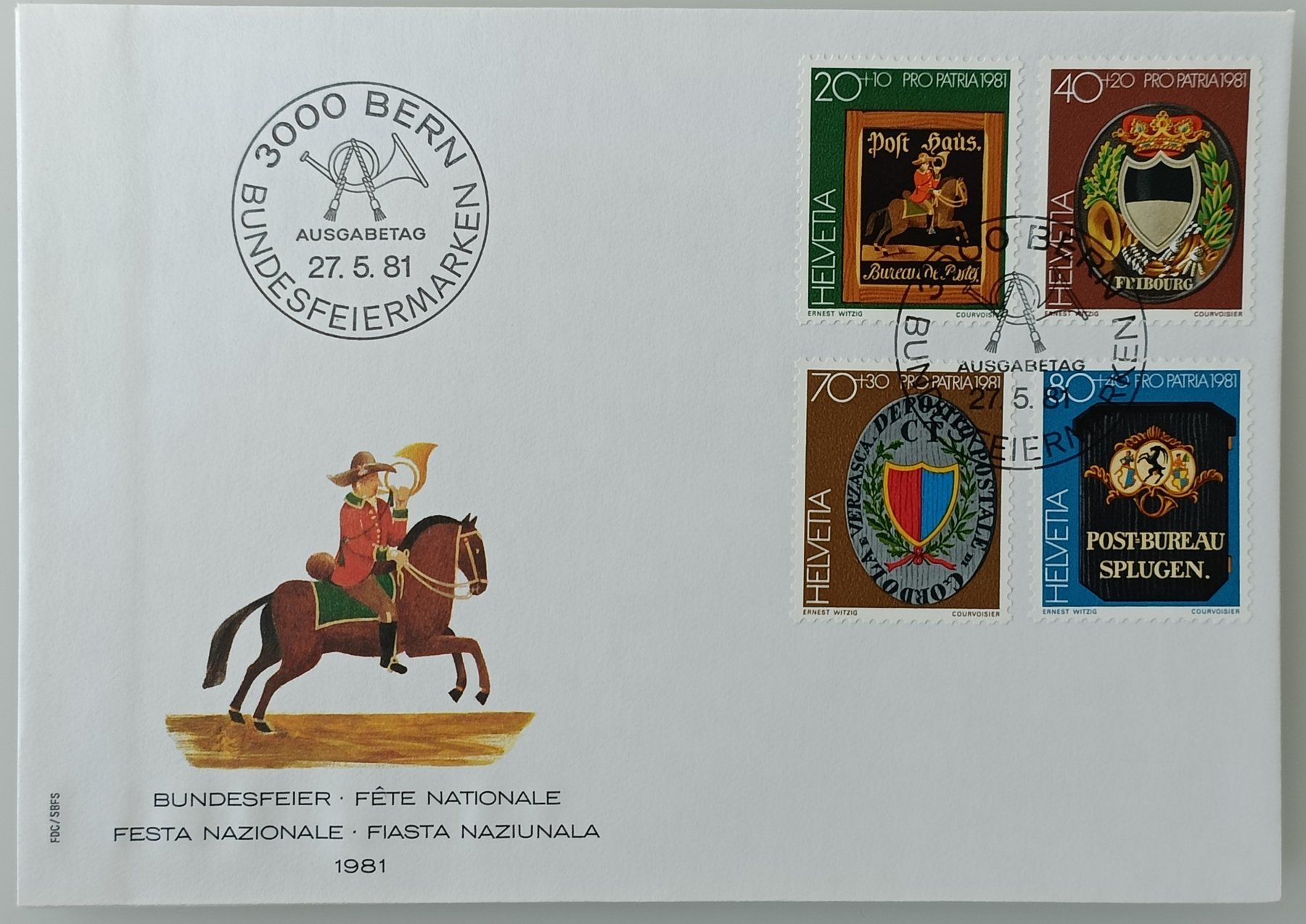 Tutti i francobolli: 1981 FDC Pro Patria – Usato da Dübendorf venduto da goeggi79