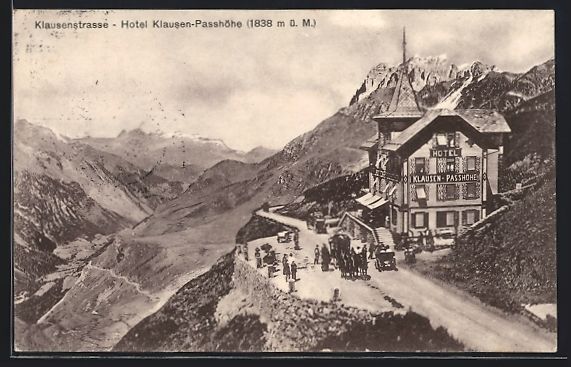 Cartoline postali: Klausenstrasse, Hotel Klausen-Passhöhe – Usato da Berlin venduto da bartko-reher