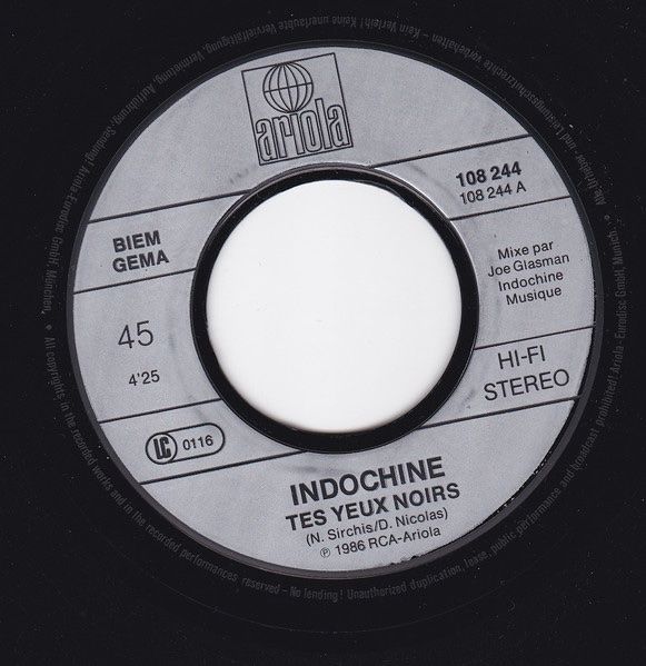 Dischi in vinile: Indochine – Tes Yeux Noirs – Usato da steckborn venduto da veckot 2
