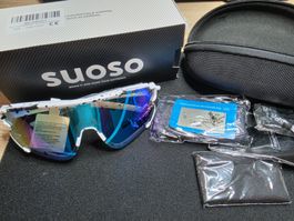 SUOSO Fahrradbrille Sportbrille verspiegelt Neu