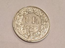 1 Fr. 1962 Helvetia Münze Schweiz Silber 