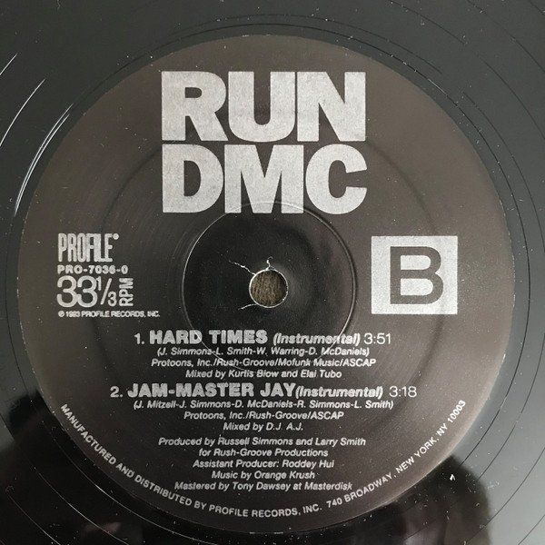 Dischi in vinile: Run-DMC ‎– Hard Times / Jam-Master Jay – Usato da Nidau venduto da ybm 2