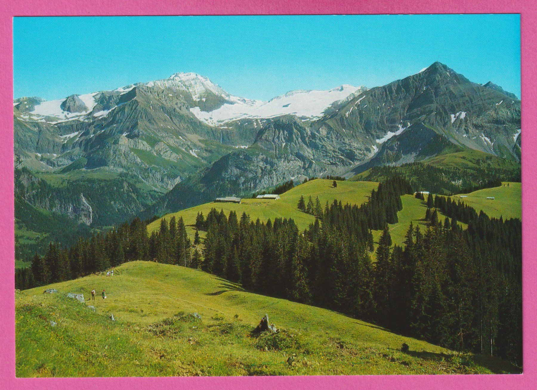 Cartoline postali: Gstaad 1050m Wispile mit Wildhorn – Usato da Einsiedeln venduto da dillie