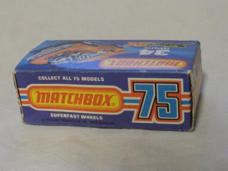 Matchbox Modellini d'auto: MATCHBOX  NR. 34  SUPERFAST  VANTASTIC  LEERE SCHACHTEL  TOP – Usato da Gurtnellen venduto da Murmeli99 2