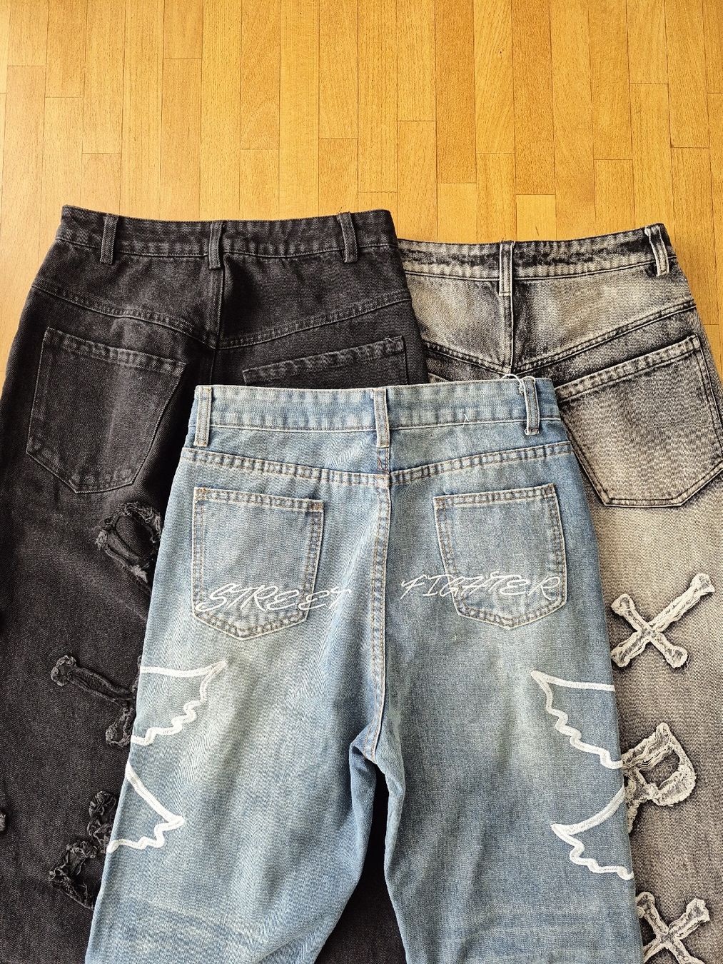 Lotti di vestiti: 3x Y2K Patchwork Jeans, Gr.XS-S – Nuovo (secondo la descrizione) da Wädenswil venduto da Orso31 4