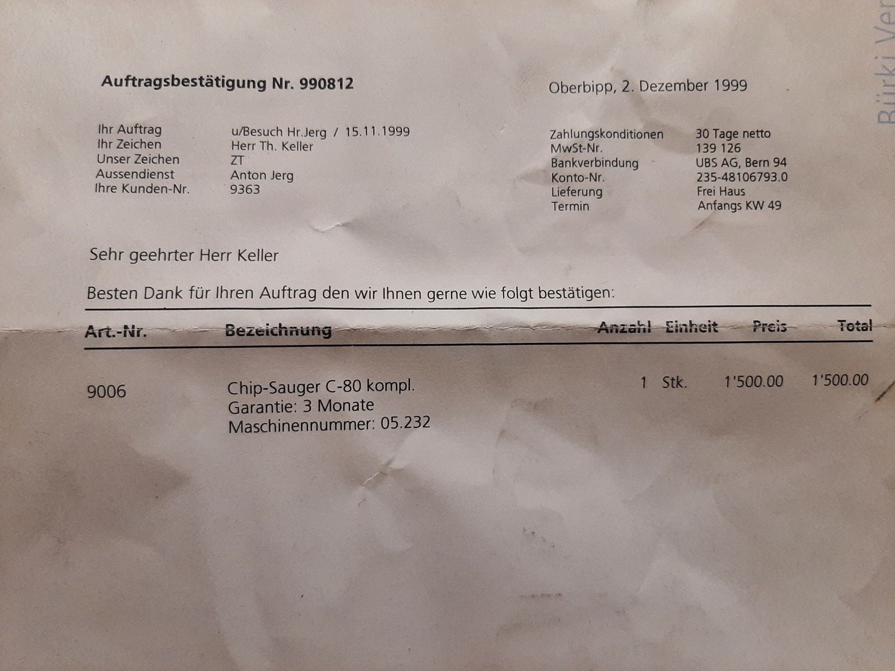 Aspirapolveri & Accessori: Chipsauger / Chip Sauger Wohleb C-80 – Usato da Winterthur venduto da ReUse_Baumarkt 1