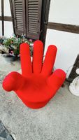 Sessel Handform rot Stoffbezug gebraucht mit Defekt