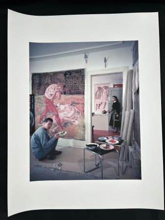 Originalfotografie Peter Ammon "Hans Erni im Atelier"