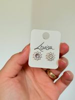 Boucles d'oreilles Lovisa forme fleur avec strass