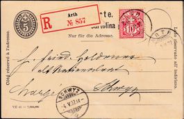 1902: Ziffermuster Nr. 61B auf R-GS-Postkarte, ARTH 3.V.02