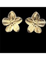 Ohrstecker Blume Gelbvergoldet Modeschmuck Neu