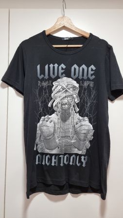Bomberous T-Shirt Gr. L "Live One Rock Life" Piraten-Style 