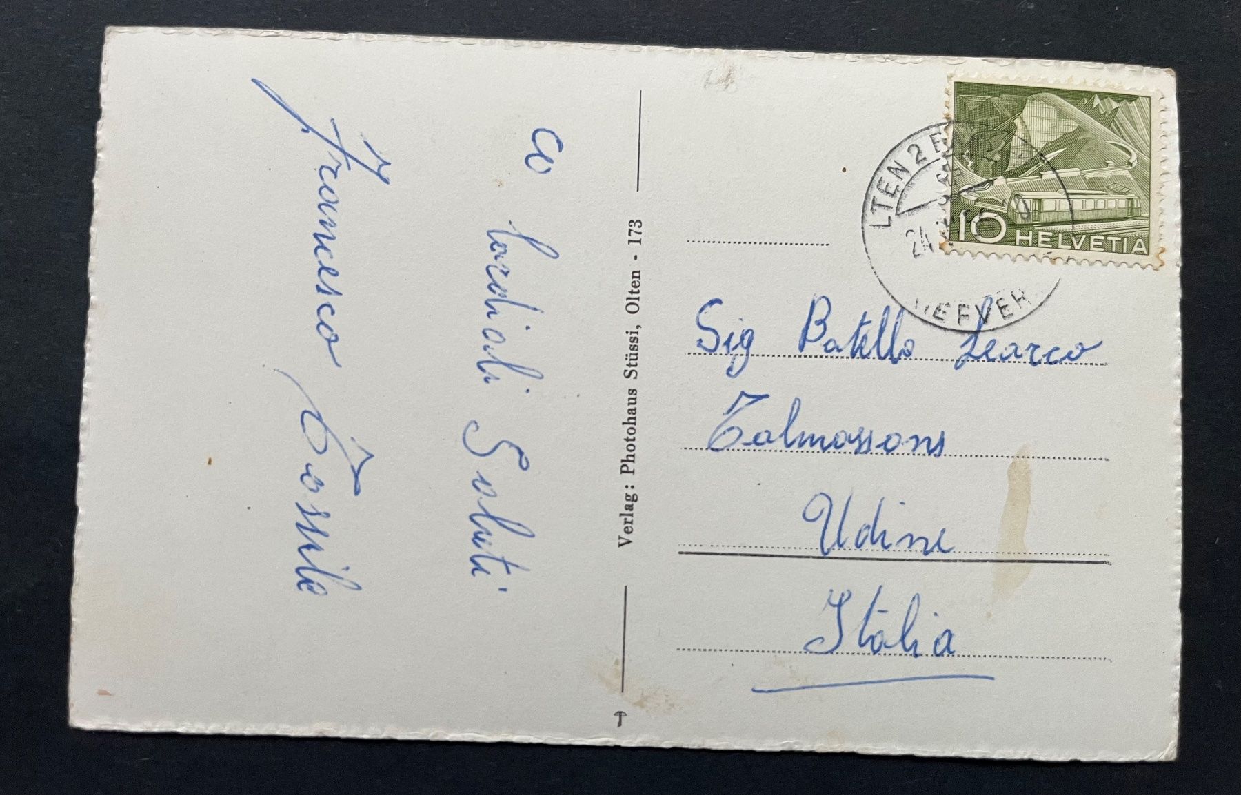 Cartoline postali: Olten Strandbad, belebt / ca. 1950 – Usato da Ostermundigen venduto da DaxKarten-75 1