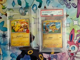 2x graded  Pikachu cards -Captain Pikachu& McDonalds
