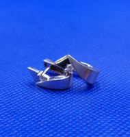 18 Karat 750 Massiv Weiss Gold Ohrstecker Mit Diamanten