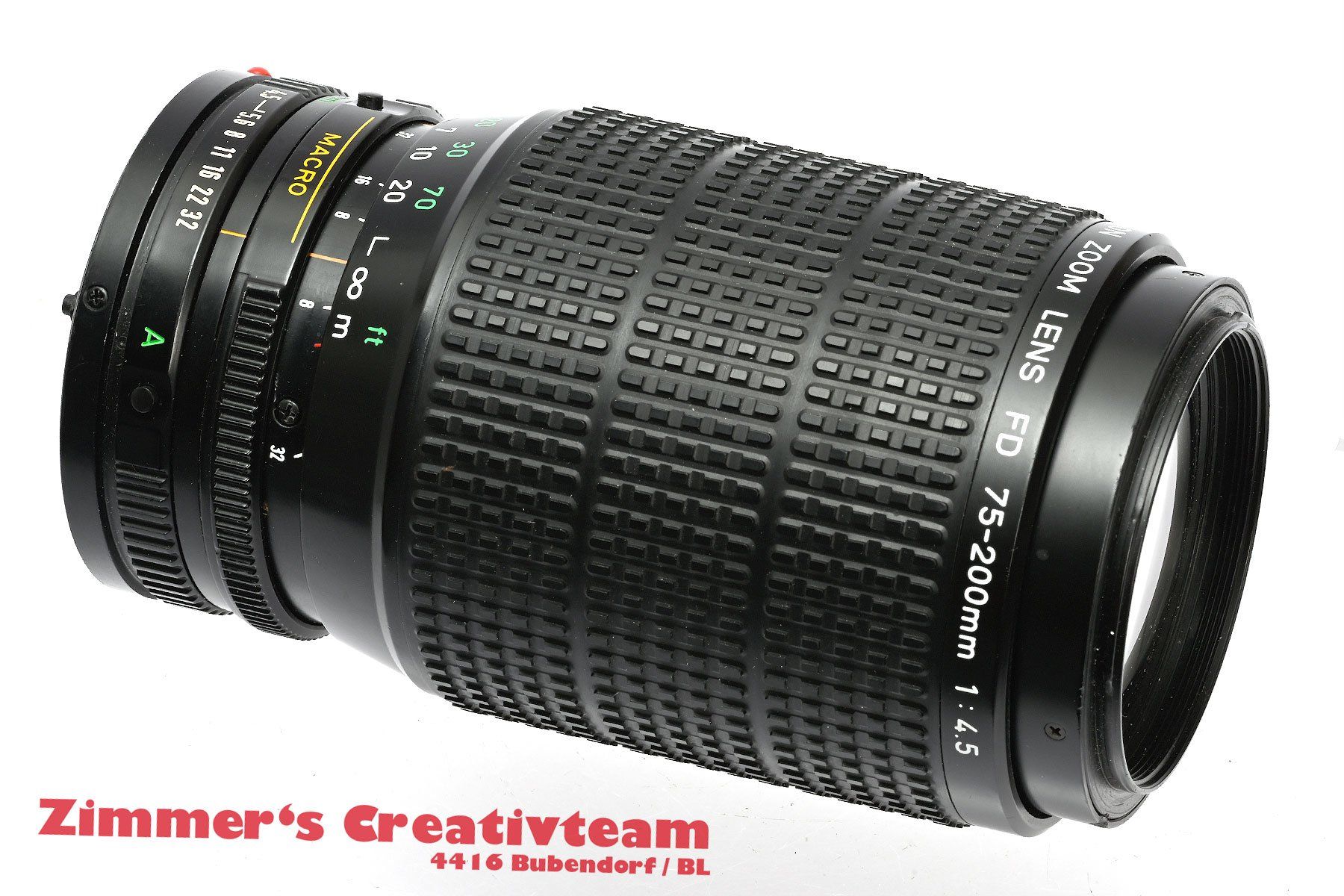 Canon Obiettivi: Canon Zoom Lens FD 75-200mm 4.5 – Usato da Bubendorf venduto da zimmers_creativteam