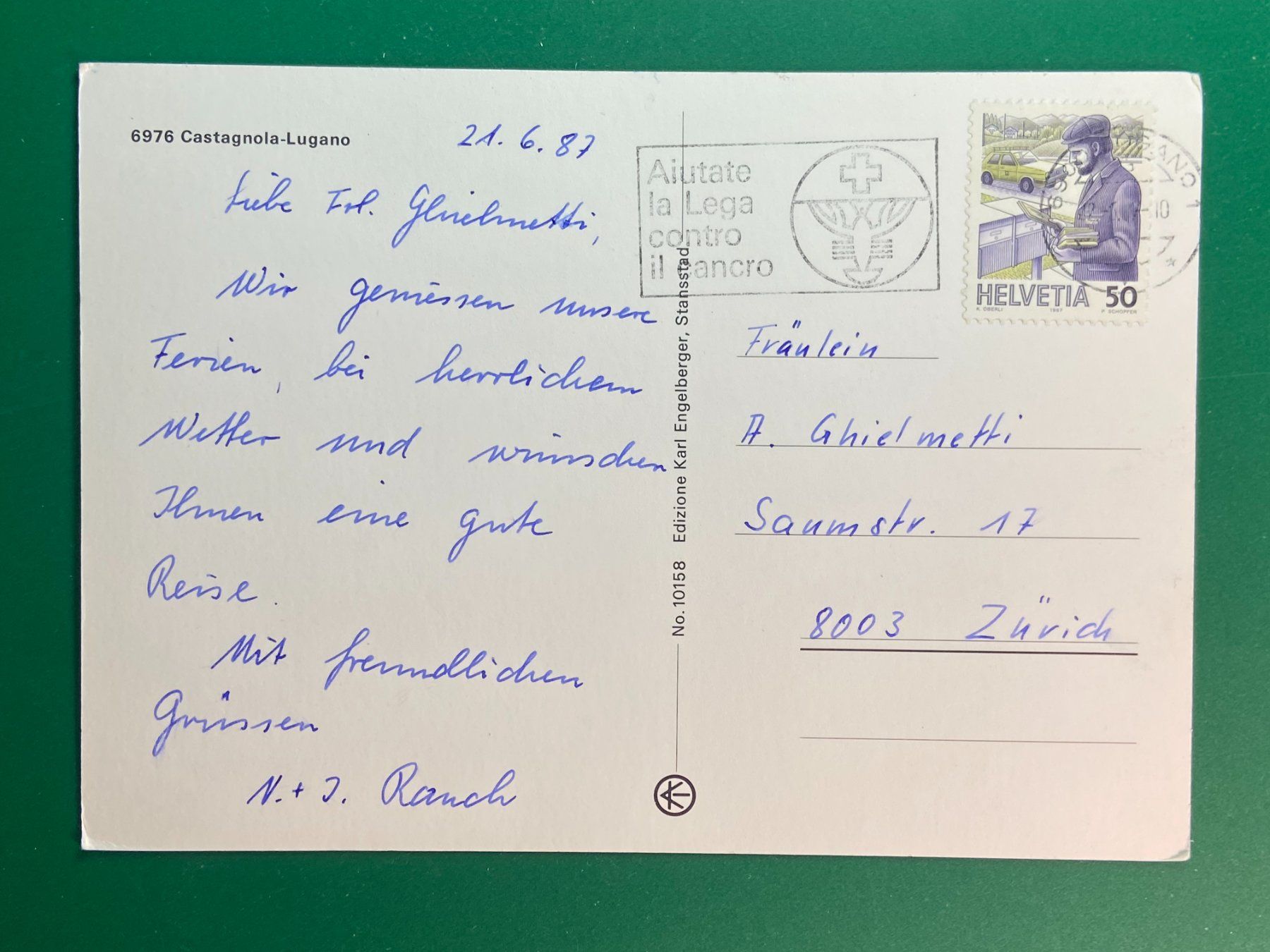 Cartoline postali: Castagnola-Lugano – Usato da Steg VS venduto da _vinci_ 1