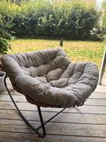 Gemütlicher Papasan-/Lounge-Sessel mit Kissen – gebraucht