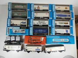 Märklin H0: 18 x Güterwagen / wagons-marchandises