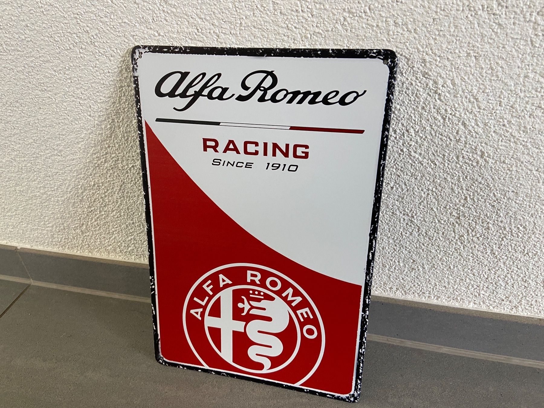 Insegne: ALFA ROMEO RACING  / ANGEBOT METALL SCHILD – Nuovo e nell'imballaggio originale da Seon venduto da Aaargauer01 8
