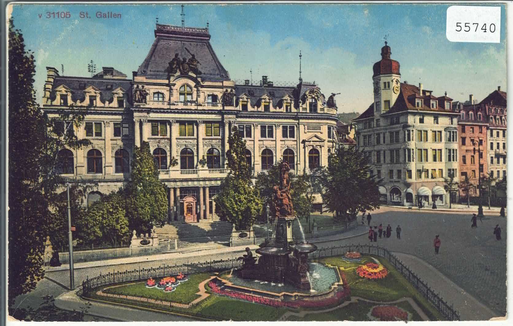 Cartoline postali: St. Gallen - Schweizer Bankverein - Litho – Usato da Ettingen venduto da Kartenplanet