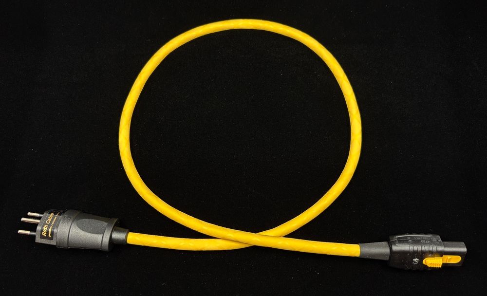 ROTH CABLE Netzkabel gelb, geschirmt, 1m, 2,5mm High End (Neu und ...