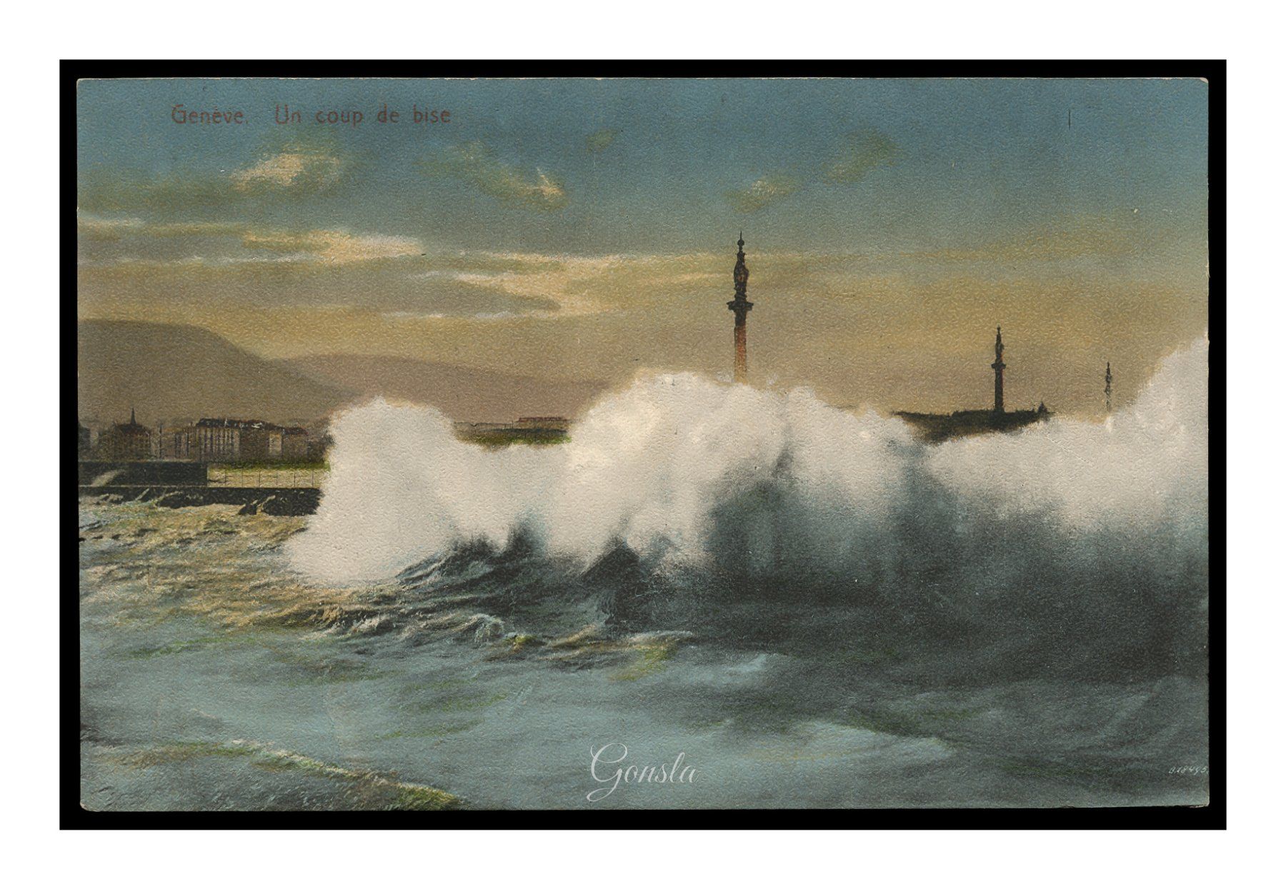 Cartes postales: GENÈVE - 1910 "Un coup de Bise" – D'occasion à Onex par gonsla01