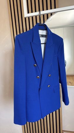 Elegante Zara Blazer Jacke Gr S Kobaltblau royal Neuwerti