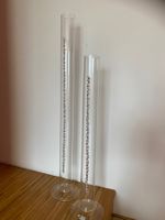 2 Glasvasen aus Muranoglas, mit Silberdekor Höhe 82/108