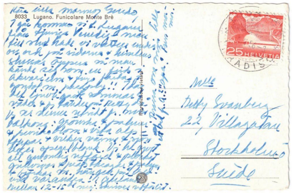 Cartoline postali: Lugano - Standseilbahn Monte Bré – Usato da Binningen venduto da Mountainrider 1