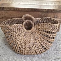 XXL Sommer Tasche Korb aus Wasserhyazinthe