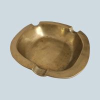 Vintage Aschenbecher massiv Messing – 485 g – 14 × 14 × 3,5