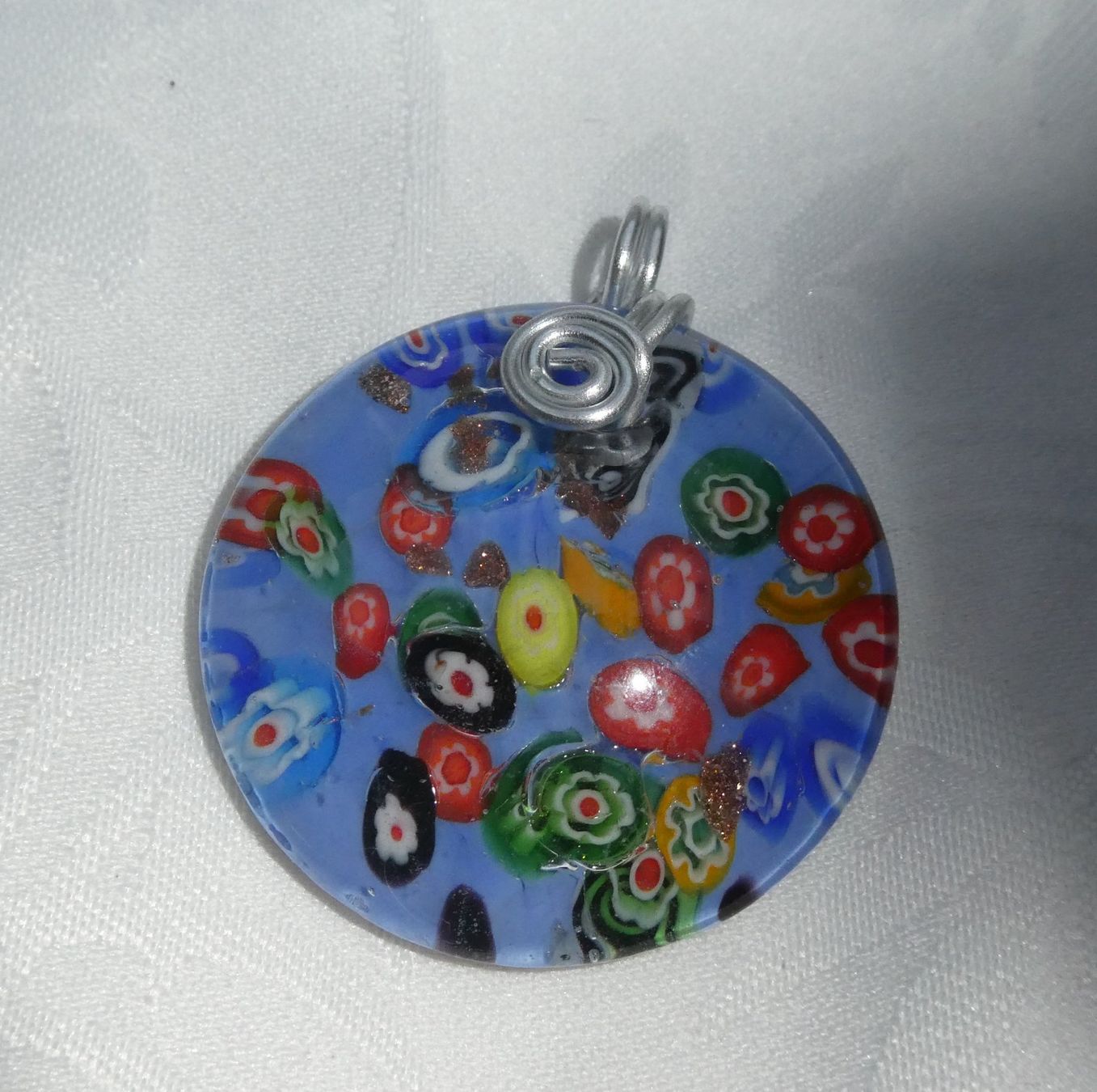 Ciondoli: Pendentif en verre rond bleu, neuf – Nuovo e nell'imballaggio originale da Troistorrents venduto da Marion70